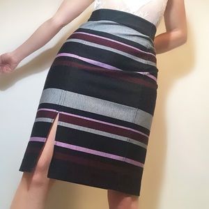 JOE FRESH front slit striped pencil skirt